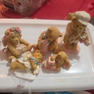 Adorable CHERISHED TEDDIES. ENESCO Bear Figurine Set. VALENTINE CREW.